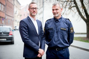Stokholmo apskrities policijos atstovai Jonas Jonzon (kairėje) ir Göran Stanton (dešinėje). Augusto Didžgalvio nuotr.