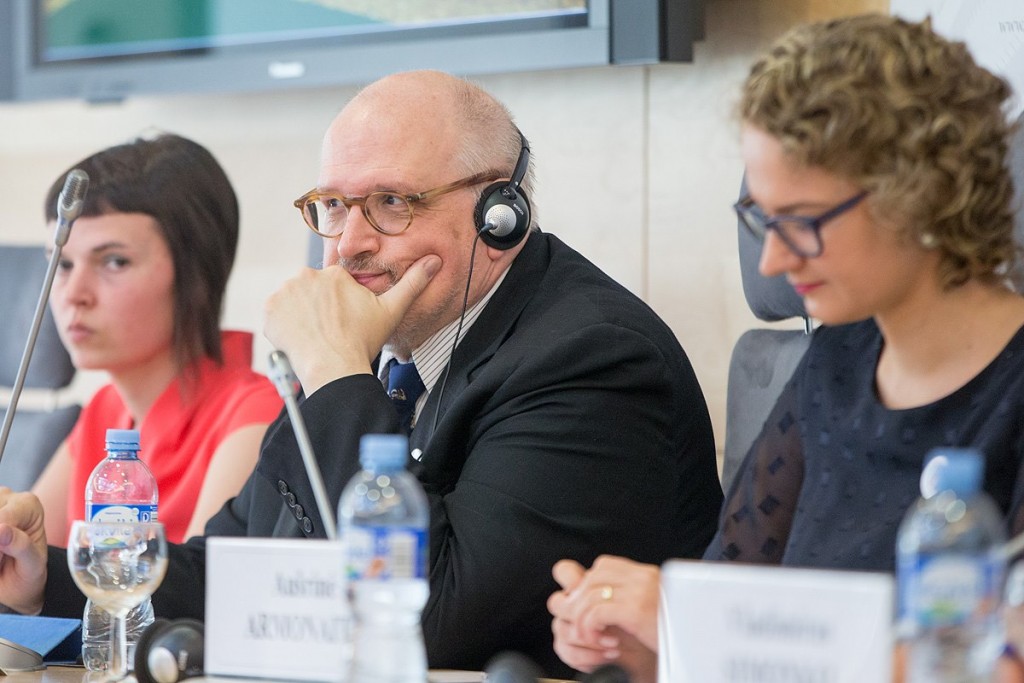 From the left: Eglė Kuktoraitė (LGL's Communication Coordinator), Joseph G. Kosciw, Ph.D. (Chief Research & Strategy Officer of GLSEN) and Aušrinė Armonaitė (Lithuanian MP)