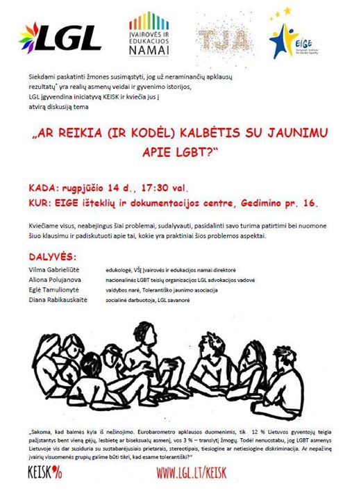 Diskusija "AR REIKIA (IR KODĖL) KALBĖTIS SU JAUNIMU APIE LGBT?“