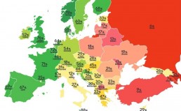 Europos LGBT* teisių žemėlapyje Lietuva krenta į 40-ąją vietą Zemelapis