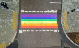 Rainbow staircase brightens up historic Reykjavik school for Pride