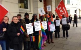 Protest in London to denounce the LGBT rights violations in Lithuania