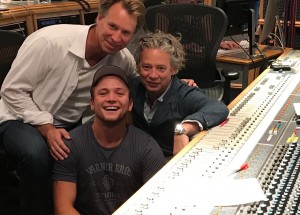LGL picture./(From the left) music producer Giles Martin, (in front) Taron Egerton and (on the right) director Dexter Fletcher