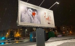 Poster from the Exhibition of the MO Museum Picturing a Same-sex Couple Destroyed in Vilnius