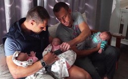 This same sex couple are both biological parents to triplets triplets